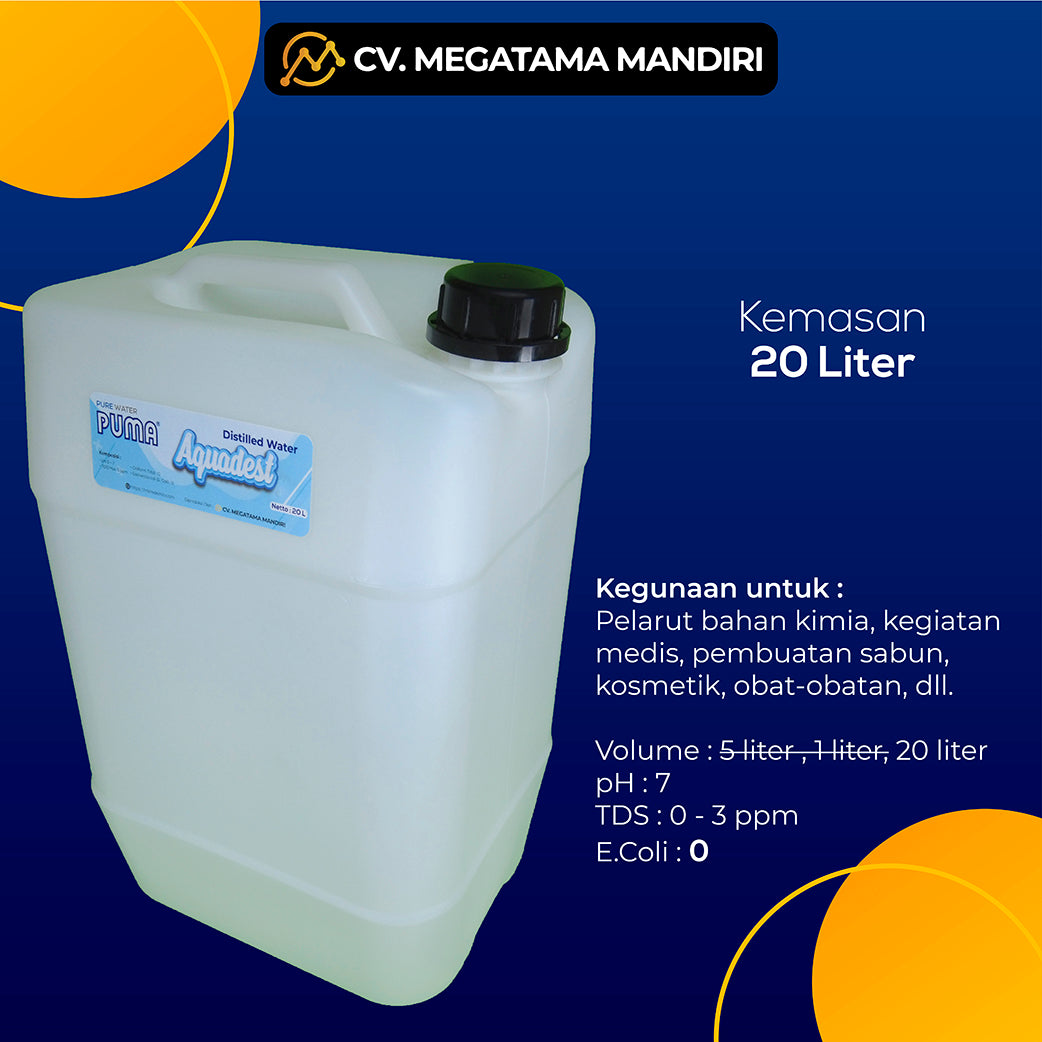 Aquadest Distilled Water - 20 Liter