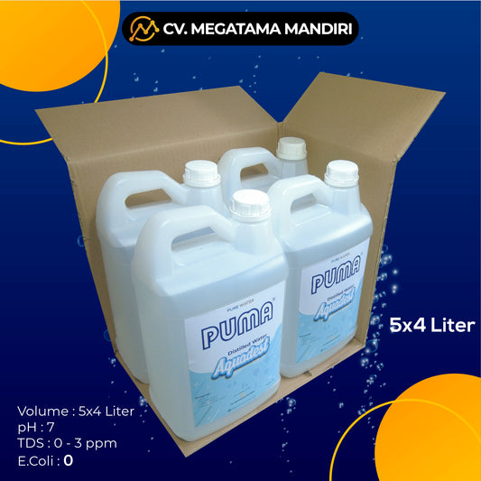 Aquadest Distilled Water - (5 Liter x4)