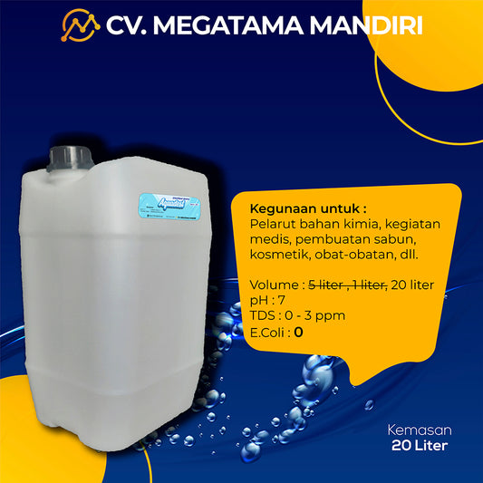 Aquadest Distilled Water - 20 Liter