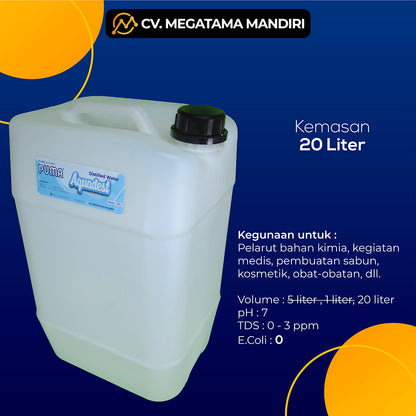 Aquadest Distilled Water - 20 Liter